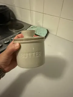 Customer photo of Water-Seal Butter Crock with Lid, Reactive Glaze Ceramic Keeper