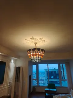 Customer photo of Large Living Room Chandelier, Multicolor Chandelier with Glass Drops, Round or Rectangular