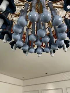 Customer photo of Large Living Room Chandelier, Multicolor Chandelier with Glass Drops, Round or Rectangular