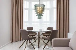 Customer photo of Tiered Glass Chandelier, High Ceiling Chandelier for Foyers, Entryways, Living Rooms, and Stairwells