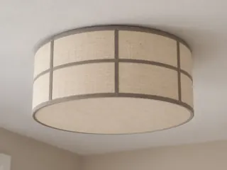 Customer photo of Modern Flush Mount LED Ceiling Lights, 50 cm Fabric Drum Ceiling Light Fixture for Bedroom with 96W LED