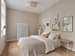 Customer photo of Modern Flush Mount LED Ceiling Lights, 50 cm Fabric Drum Ceiling Light Fixture for Bedroom with 96W LED