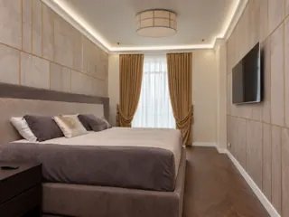 Customer photo of Modern Flush Mount LED Ceiling Lights, 50 cm Fabric Drum Ceiling Light Fixture for Bedroom with 96W LED