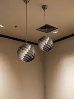 Customer photo of Kitchen Island Pendant Light, Brushed Aluminum Spiral with Adjustable Drop, 36 or 50 cm Diameter