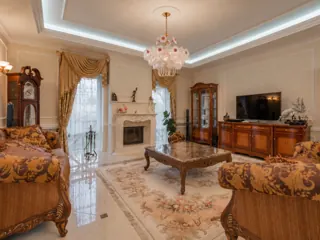 Customer photo of Floral Glass Chandelier, Living Room Chandelier or Sitting Room Chandelier with Blush Ceramic Roses, Antique-Brass-Toned Iron, 2 or 3 Tiers