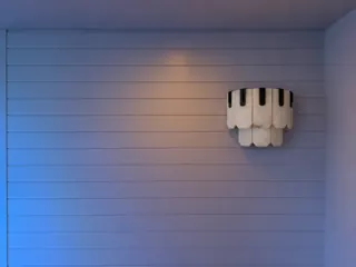 Customer photo of Modern Wall Sconce Lighting, Layered Stone Panels with Sand Black Iron Frame for Hallways and Bedrooms