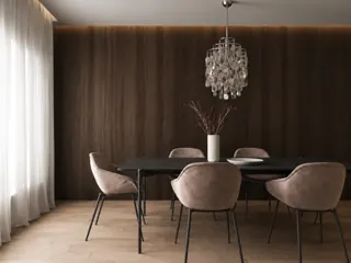 Customer photo of Modern Pendant Light, Chrome Acrylic Spiral, Modern Hanging Light Fixtures for Dining Rooms and Entryways
