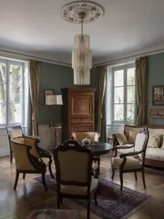 Customer photo of High Ceiling Chandelier, Modern Glass Chandelier; Smoked Glass Chandelier, Glass Shade Chandelier, Sculptural Chandelier & Glass Panel Chandelier