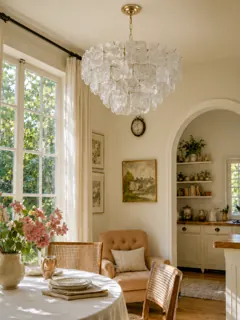 Customer photo of Tiered Glass Chandelier for Dining Rooms, Modern Glass Chandelier with Textured Panels, Contemporary Glass Chandelier in Gold or Silver