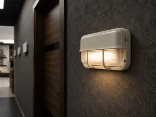 Customer photo of Wall Lights for Bedroom, White Aluminum and Glass Hardwired Wall Sconce with Grid Guard