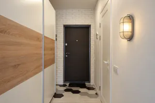 Customer photo of Hardwired Wall Sconce, Compact Aluminum and Glass Industrial Wall Sconce Hard Wired for Hallways and Bedrooms