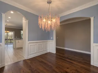 Customer photo of Pink Chandelier Light, 22.8-Inch Acrylic Prism Fringe with Chrome Frame for Dining Rooms and Bedrooms