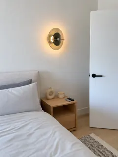 Customer photo of Living Room Wall Sconce Lighting, Smoked Glass Wall Sconce for Bedrooms and Entryways