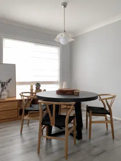 Customer photo of Mini Pendant Light, Iridescent Glass Pendant Lamp with Pearl-Like Chain for Bedroom, Hanging Bedside Lights