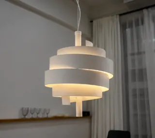 Customer photo of Modern Pendant Light, Sculptural Aluminum 46 x 58 cm Dining and Living Room Pendant Light