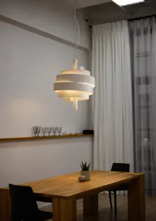 Customer photo of Modern Pendant Light, Sculptural Aluminum 46 x 58 cm Dining and Living Room Pendant Light