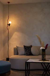 Customer photo of Floor to Ceiling Lamp, Sculptural Floor Lamp, Glass Shade Floor Lamp, Tall Skinny Floor Lamp, Red Floor Lamp, Red Floor Light, Slim Floor Lamp