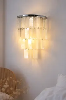 Customer photo of Coastal Wall Sconce Lighting with Capiz Shell Sconce Light, Nautical Wall Lights Indoor, Coastal Sconces Indoor, Beachy Sconces