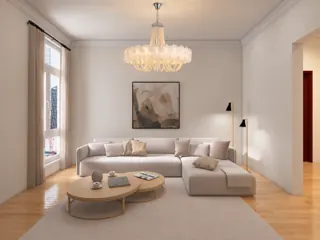 Customer photo of Floral Glass Chandelier for Dining Room or Foyer, a Round Glass Chandelier and Sculptural Chandelier with Textured Petals in Three Sizes