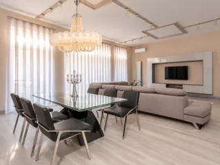 Customer photo of Floral Glass Chandelier for Dining Room or Foyer, a Round Glass Chandelier and Sculptural Chandelier with Textured Petals in Three Sizes