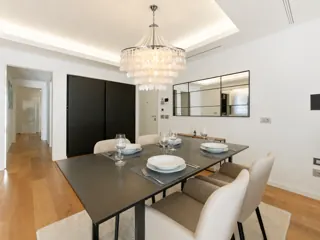 Customer photo of Capiz Shell Chandelier with ABS Pearl Strands, Chrome Iron Frame for Dining Rooms and Foyers